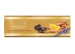 Lindt Švýcarská Hořká čokoláda s mandlemi a pomeranči 300g