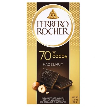 Ferrero Rocher hořká čokoláda 70% s lískovými oříšky 90g