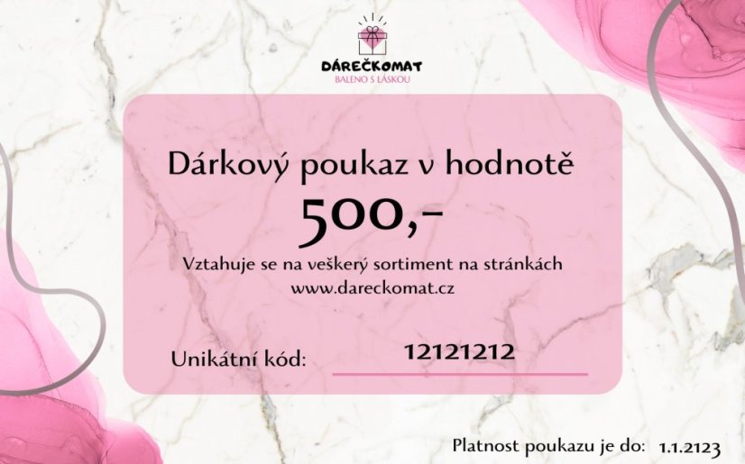 Dárkový poukaz v hodnotě 500,-