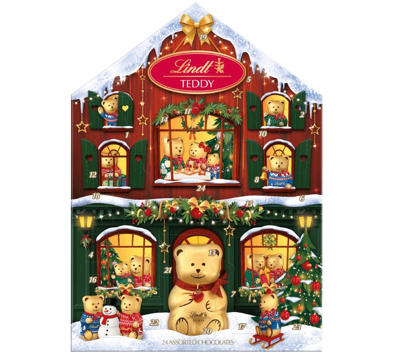 Lindt TEDDY domeček adventní kalendář 146g